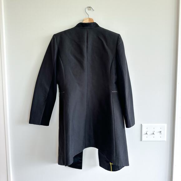 BCBGMAXAZRIA Arelia Silk Blend Zip Waist A-Line Essential Jacket Black M - Picture 3 of 7